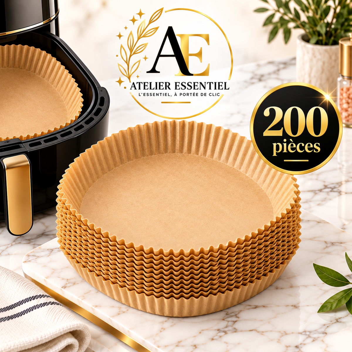 Accessoires de cuisine en papier pour friteuse à Air, ustensiles de cuisine jetables, moules à pâtisserie carrés et ronds, plaque de barbecue, tampon antiadhésif, 50/200 pièces