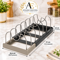 Support de rangement extensible en acier inoxydable, support d'armoire de cuisine pour couvercle de casserole, planche à découper, séchage d'ustensiles de cuisine, organisateur de support de vaisselle