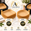 Accessoires de cuisine en papier pour friteuse à Air, ustensiles de cuisine jetables, moules à pâtisserie carrés et ronds, plaque de barbecue, tampon antiadhésif, 50/200 pièces