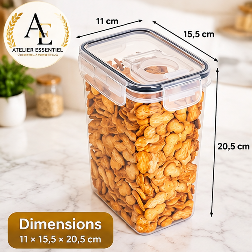 Conteneurs de stockage des aliments avec couvercles, boîte de friandises empilable, conteneurs d'organisation pour garde-manger de cuisine, distributeur de riz