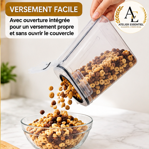 Conteneurs de stockage des aliments avec couvercles, boîte de friandises empilable, conteneurs d'organisation pour garde-manger de cuisine, distributeur de riz