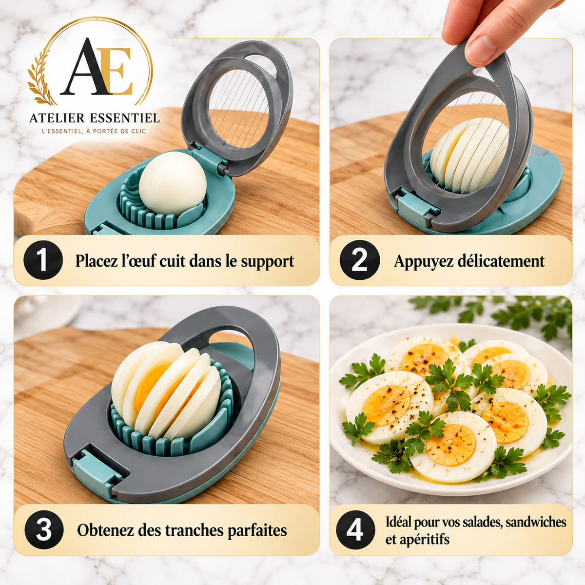 Trancheuse d'œufs en fil d'acier inoxydable, pour la maison, coupe-œufs durs, trancheur de fruits, Gadgets curieux de cuisine, outils de petit déjeuner