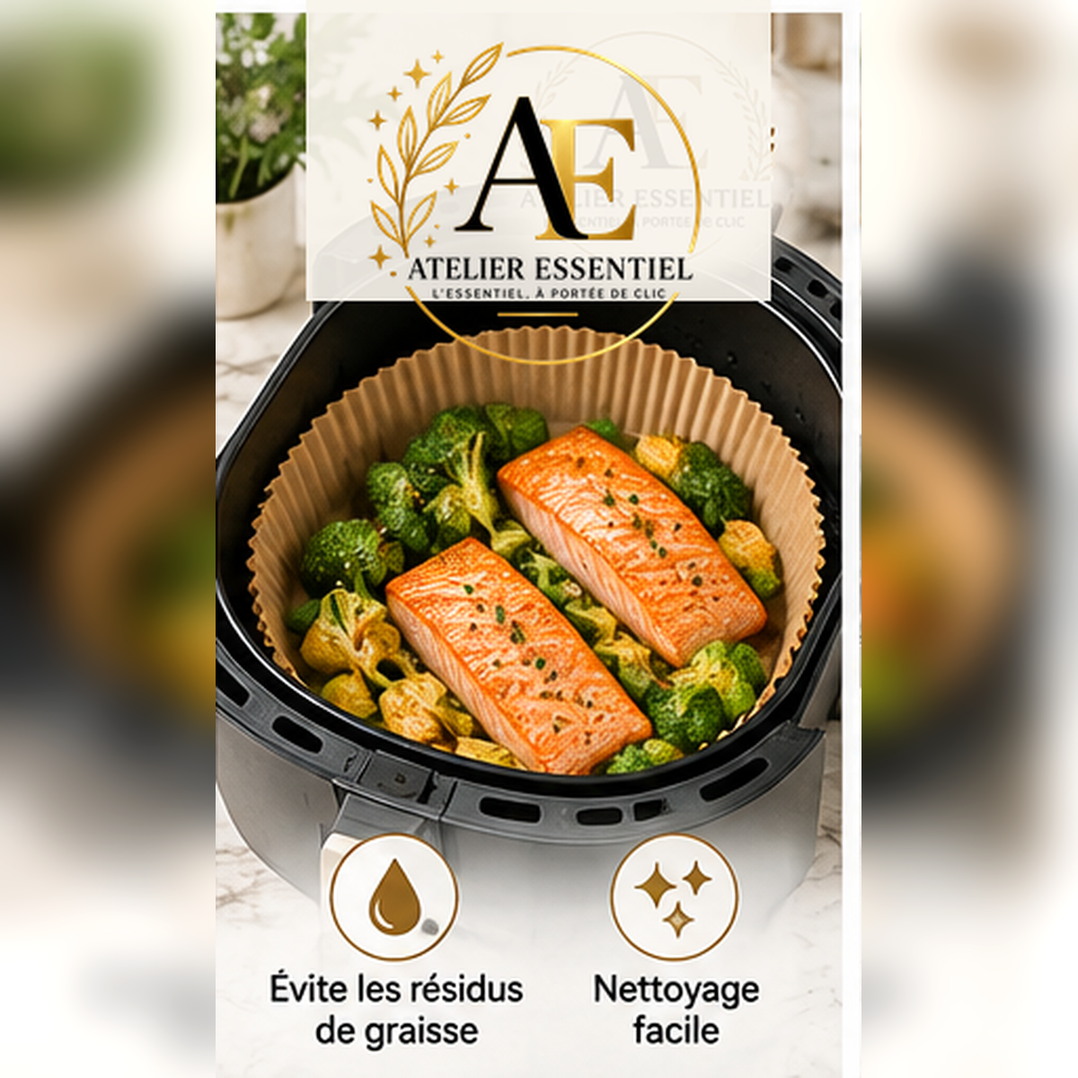Accessoires de cuisine en papier pour friteuse à Air, ustensiles de cuisine jetables, moules à pâtisserie carrés et ronds, plaque de barbecue, tampon antiadhésif, 50/200 pièces