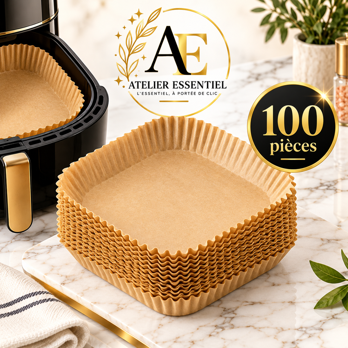 Accessoires de cuisine en papier pour friteuse à Air, ustensiles de cuisine jetables, moules à pâtisserie carrés et ronds, plaque de barbecue, tampon antiadhésif, 50/200 pièces