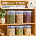 Conteneurs de stockage des aliments avec couvercles, boîte de friandises empilable, conteneurs d'organisation pour garde-manger de cuisine, distributeur de riz