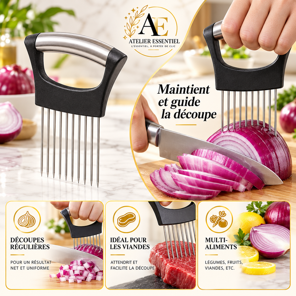 Coupe-oignon, hachoir à légumes en acier inoxydable pour tomate, pomme de terre, avocat, œufs, fruits, citron, viande, outil de cuisine