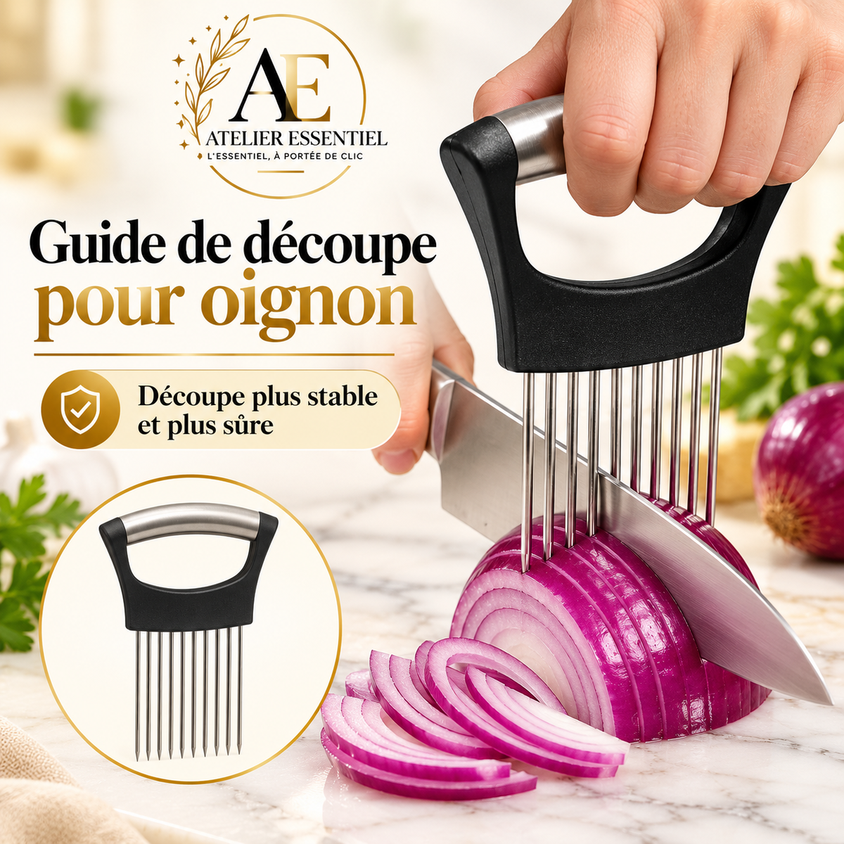 Coupe-oignon, hachoir à légumes en acier inoxydable pour tomate, pomme de terre, avocat, œufs, fruits, citron, viande, outil de cuisine