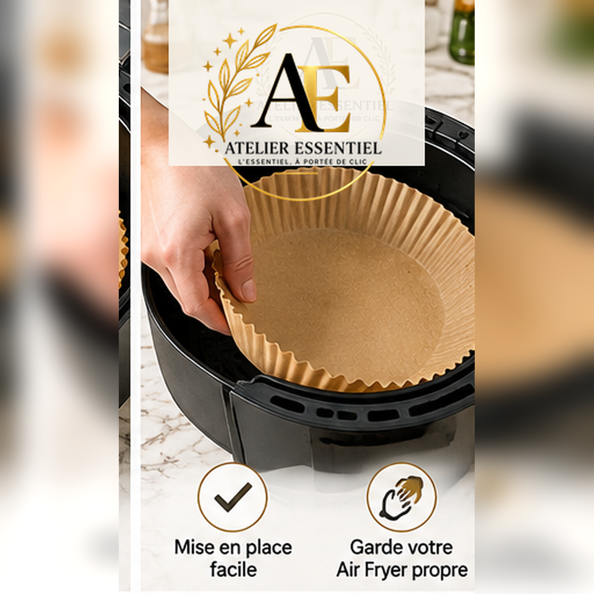 Accessoires de cuisine en papier pour friteuse à Air, ustensiles de cuisine jetables, moules à pâtisserie carrés et ronds, plaque de barbecue, tampon antiadhésif, 50/200 pièces
