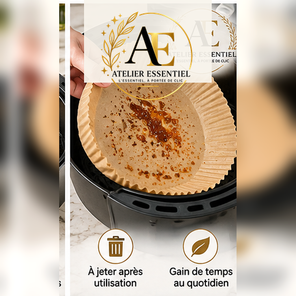 Accessoires de cuisine en papier pour friteuse à Air, ustensiles de cuisine jetables, moules à pâtisserie carrés et ronds, plaque de barbecue, tampon antiadhésif, 50/200 pièces