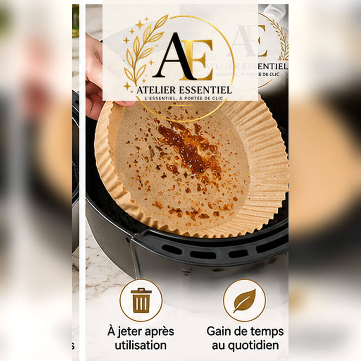 Accessoires de cuisine en papier pour friteuse à Air, ustensiles de cuisine jetables, moules à pâtisserie carrés et ronds, plaque de barbecue, tampon antiadhésif, 50/200 pièces